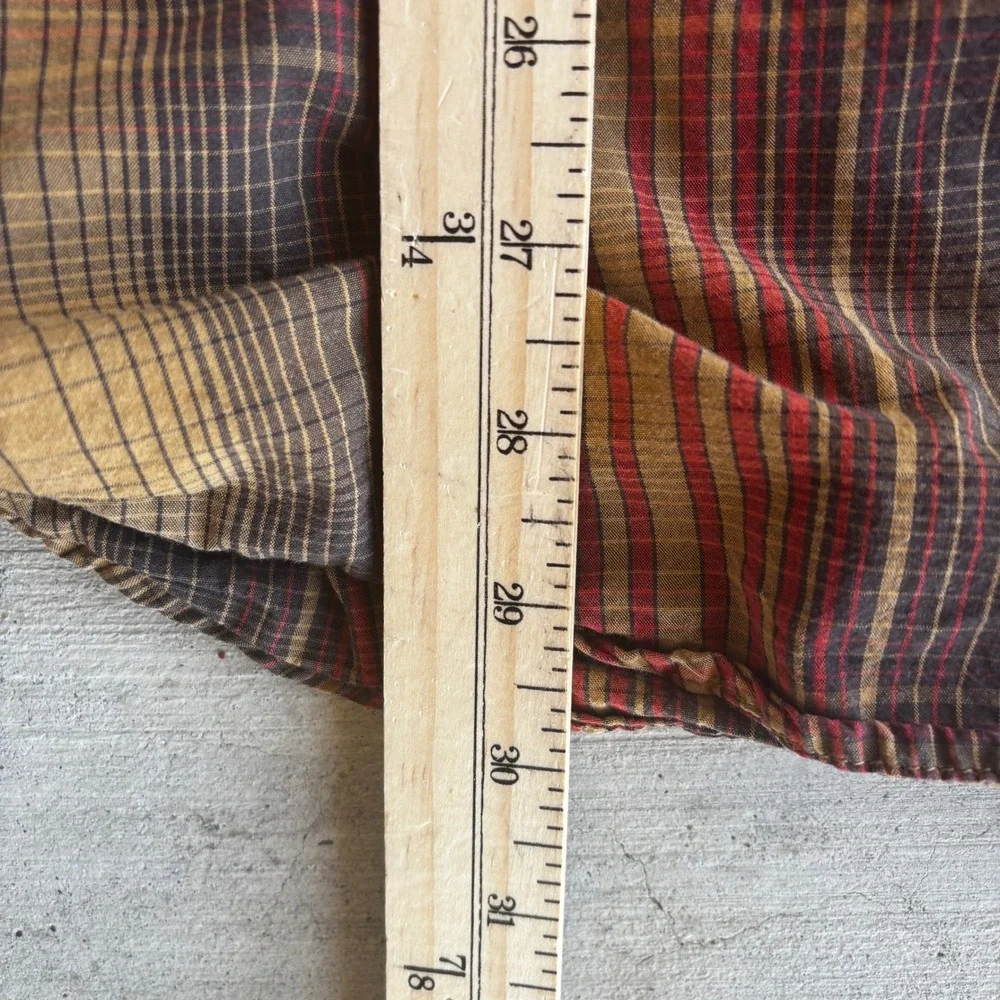 A5 The North Face Men's XXL Brown Plaid Long Sleeve Button-Up Shirt Pockets Fall